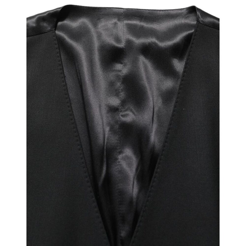 Dolce & Gabbana Black Wool Slim Fit Formal 3 Piece Men Men's Suit